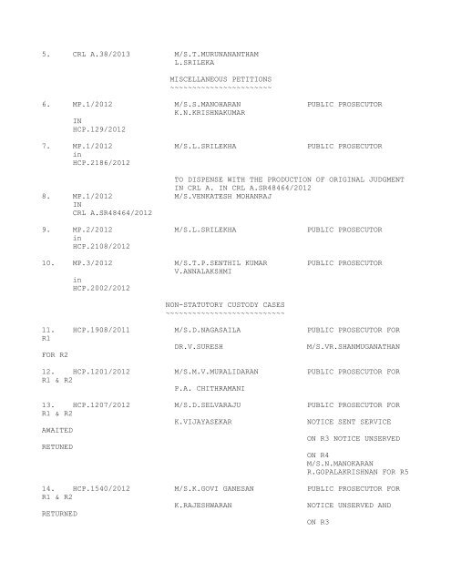 COURT NO. 1 HON'BLE THE ACTING CHIEF JUSTICE TO BE ...