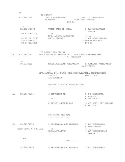 COURT NO. 1 HON'BLE THE ACTING CHIEF JUSTICE TO BE ...