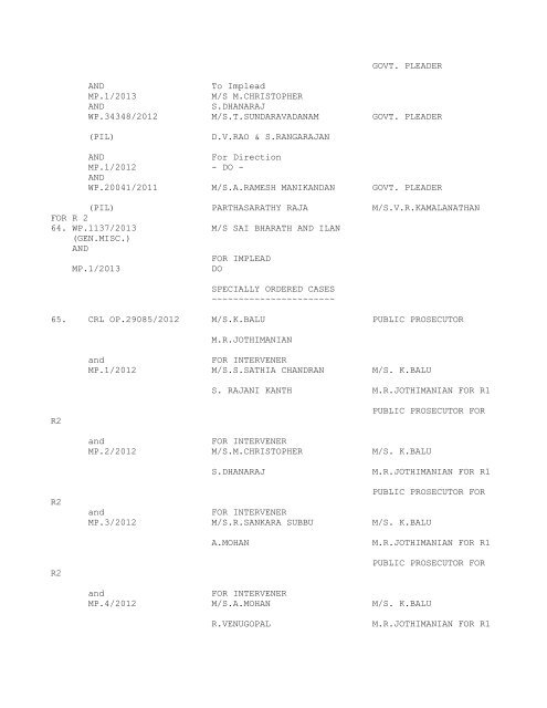 COURT NO. 1 HON'BLE THE ACTING CHIEF JUSTICE TO BE ...