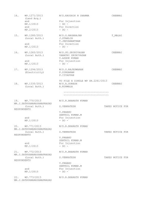 COURT NO. 1 HON'BLE THE ACTING CHIEF JUSTICE TO BE ...