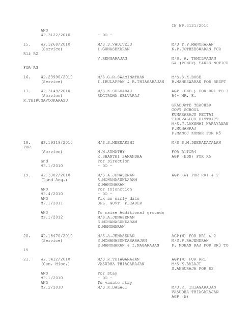 COURT NO. 1 HON'BLE THE ACTING CHIEF JUSTICE TO BE ...