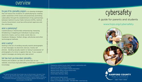 Cyber Safety Brochure - Harford County Public Schools