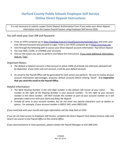 employee direct deposit form
Employee Direct Deposit Form - Harford County Public Schools employee direct deposit form
Employee Direct Deposit Form - Harford County Public Schools
