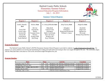 Program Description(s) - Harford County Public Schools