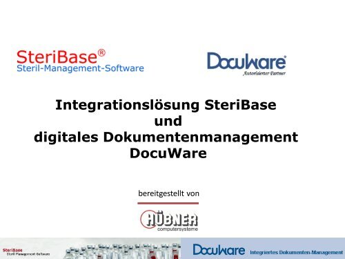 Präsentation zur Integration von DocuWare in SteriBase