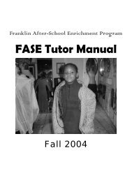 FASE Tutor Manual - Harvard University