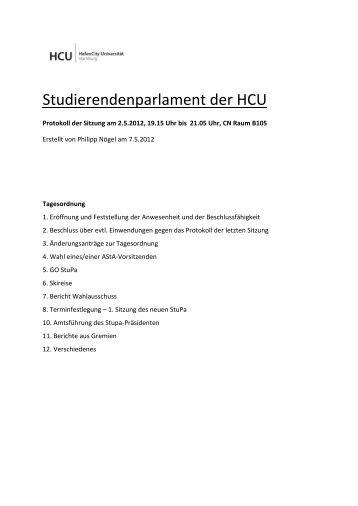 Studierendenparlament der HCU