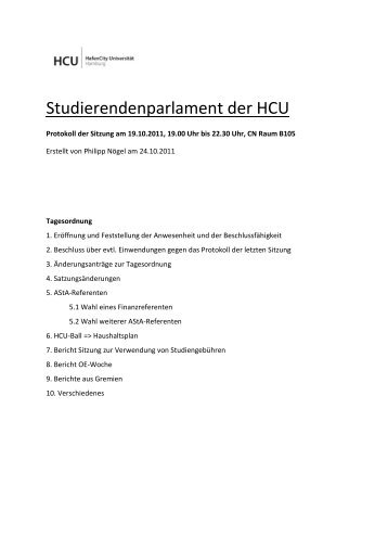 Studierendenparlament der HCU