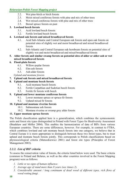 Belarusian Polish Forest Mapping Belarusian Polish Forest Mapping