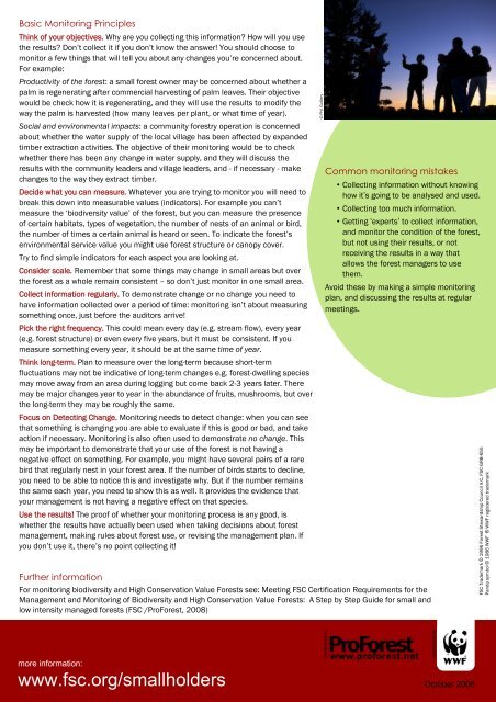 Simple monitoring methods - FSC - Forest Stewardship Council