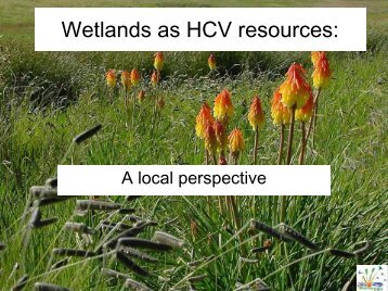 Wetlands as HCV resources: - HCV Resource Network