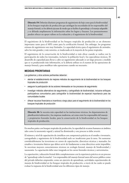 Directrices OIMT/UICN para la conservación y utilización sostenible ...