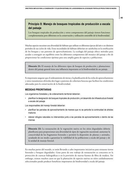 Directrices OIMT/UICN para la conservación y utilización sostenible ...