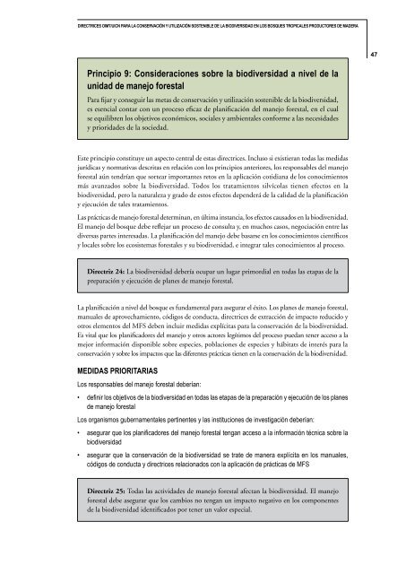 Directrices OIMT/UICN para la conservación y utilización sostenible ...