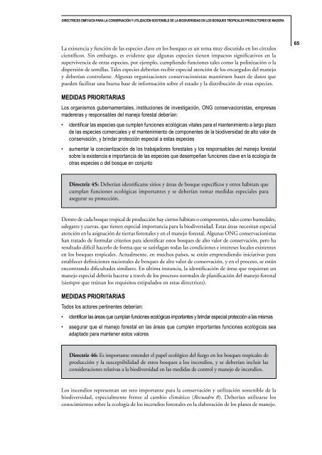 Directrices OIMT/UICN para la conservación y utilización sostenible ...