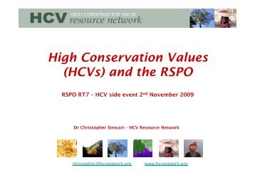 (HCVs) and the RSPO - HCV Resource Network