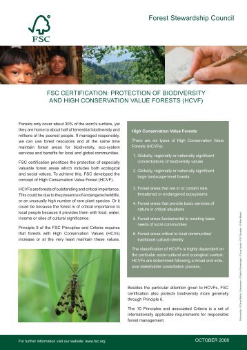 FS - HCVF and biodiversity EN.indd - Forest Stewardship Council