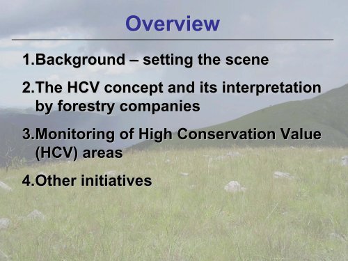 High Conservation Value areas – a plantation forestry perspective