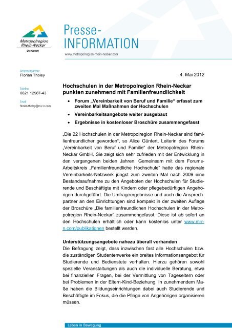 Hochschulen in der Metropolregion Rhein-Neckar punkten ...