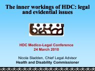 The inner workings of HDC - legal & evidential issues - Health and ...