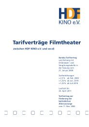 Tarifverträge Filmtheater - HDF KINO eV