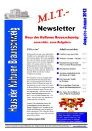 Newsletter - im Haus der Kulturen Braunschweig eV