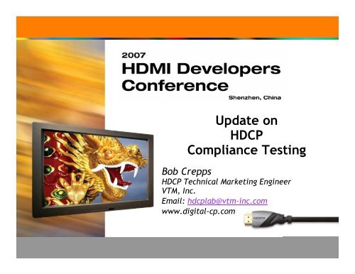 Update on HDCP Compliance Testing - HDMI