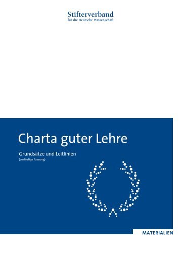 Charta guter Lehre - Stifterverband für die Deutsche Wissenschaft