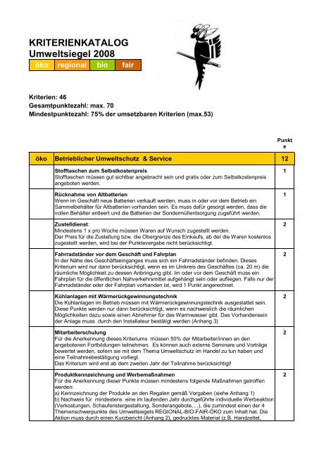 Kriterienkatalog dt neu 05 - Handels- und Dienstleistungsverband ...