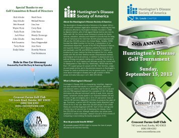 Huntington's Disease Golf Tournament