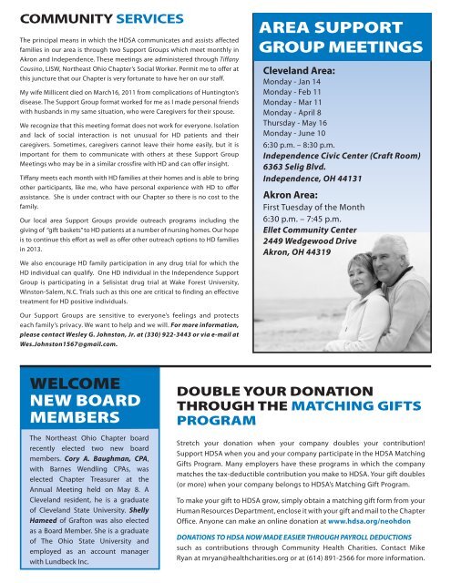 Download our Fall/Winter 2012 Newsletter! - Huntington's Disease ...