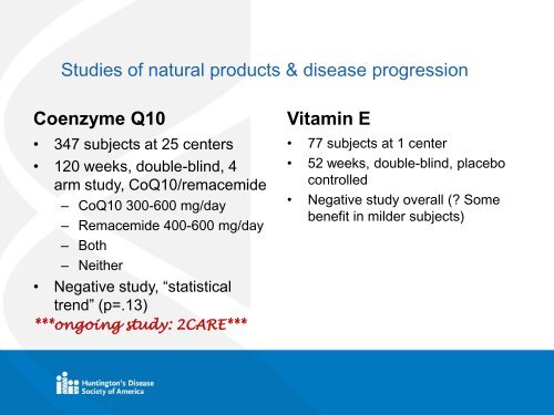 Alternative Therapies for Huntington's Disease