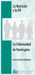 La Nutrición y la EH La Enfermedad de Huntington - Huntington's ...