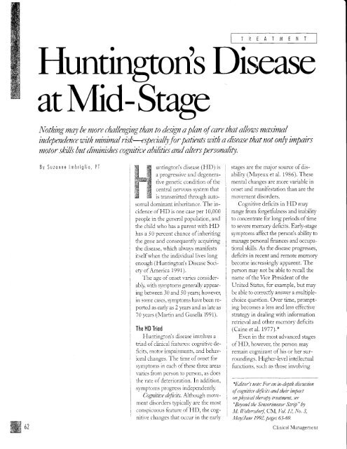 T - Huntington's Disease Society of America