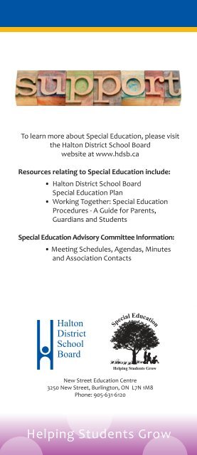 SRT Pamphlet - Halton District School Board