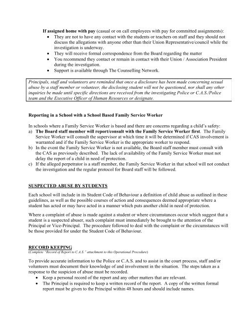 Child Abuse Procedure - Halton District School Board