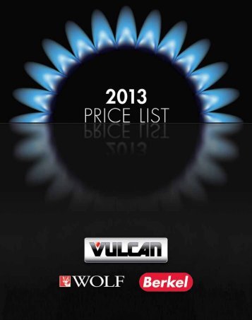 Price Book - Vulcan, Wolf and Berkel