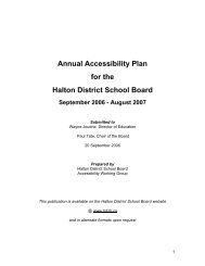 2006-2007 Accessibility Plan - Halton District School Board