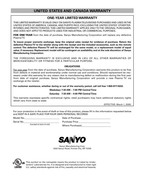 Sanyo-DP42545 (English) - Specs and reviews at HDTV Review