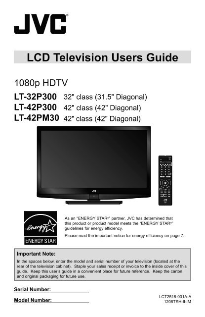 LT-32P300, LT-42P300, LT-42PM30 - JVC