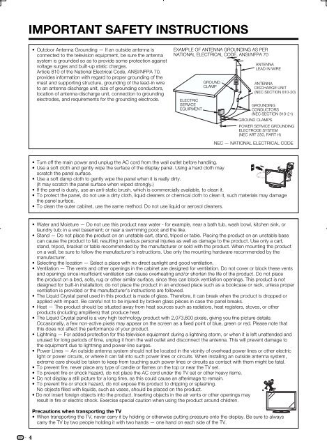 LC-42BD80U LC-46BD80U LC-52BD80U - Sharp Electronics