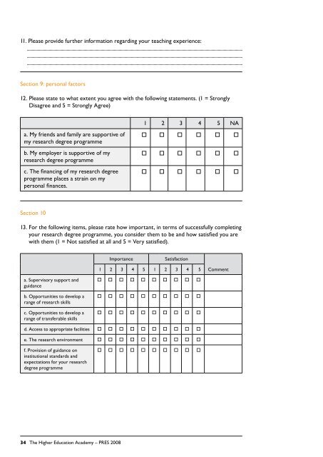 Postgraduate Research Experience Survey 2008 Final report