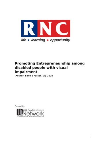 Promoting Entrepreneurship among disabled people with visual ...