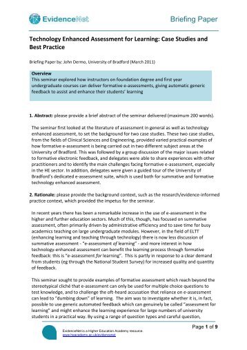 10. Briefing Paper Template - Higher Education Academy