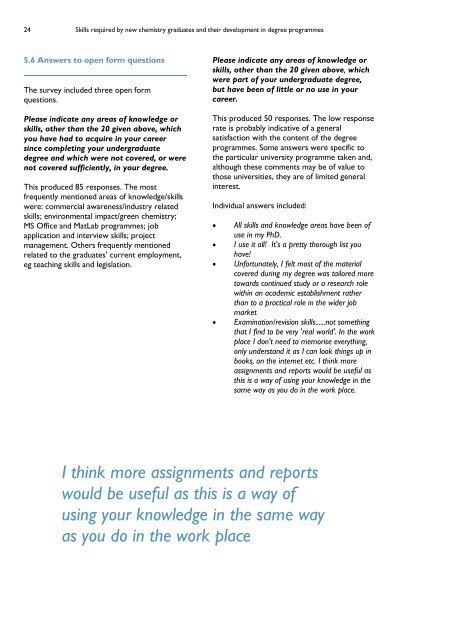 Skills required by new chemistry graduates - Higher Education ...