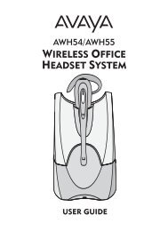 Plantronics Avaya AWH-55 User's Guide - Adcom-Bhs