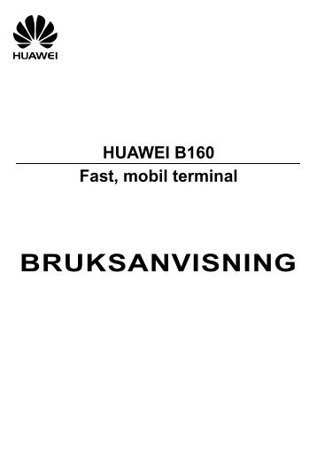 BRUKSANVISNING - Huawei