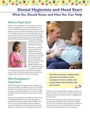 Dental Hygienists and Head Start - Oral Health Kansas