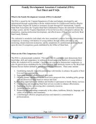 Family Development Associate Credential Fact Sheet and FAQs