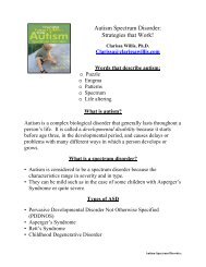 Autism Spectrum Disorder: Strategies that Work!